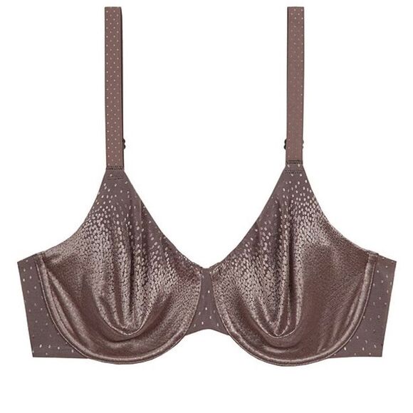 Wacoal Back Appeal Smoothing Dot Jacquard Underwire Bra Cappuccino Size 38DD - Picture 3 of 11